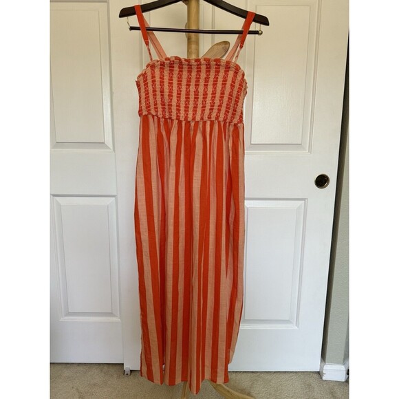 Anthropologie Dresses & Skirts - NWT New Anthropologie Red Motif Smocked Midi Dress Cotton Size S Boho Bohemian